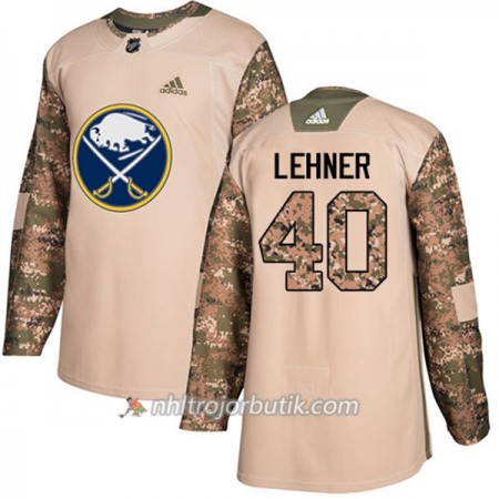 Män Ishockey Buffalo Sabres Tröja Robin Lehner 40 Adidas 2017-2018 Camo Veterans Day Practice Authentic